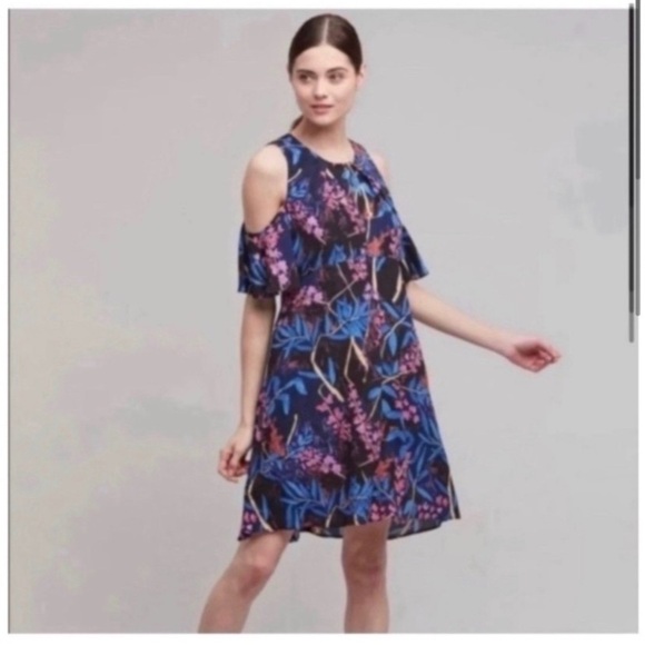Anthropologie Dresses & Skirts - ANTHROPOLOGIE Navy Floral Dress
